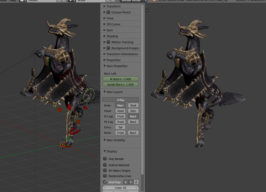 Knight Horse (remeshed, rigged, with actions) preview image 1